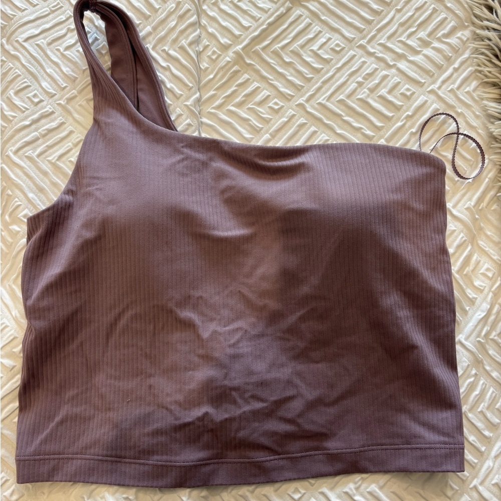 Lululemon Purple Ribbed One-Shoulder Align Tank